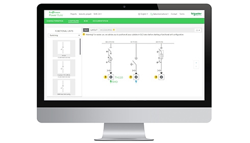screen with single line diagram example in Power Build Software
