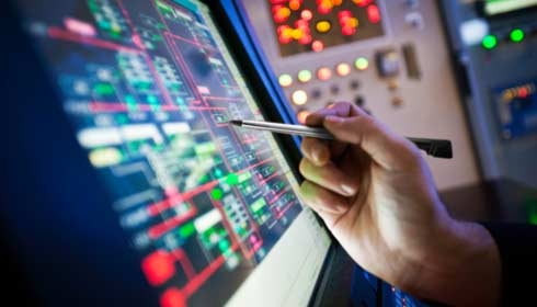 Oil refinery control room screen